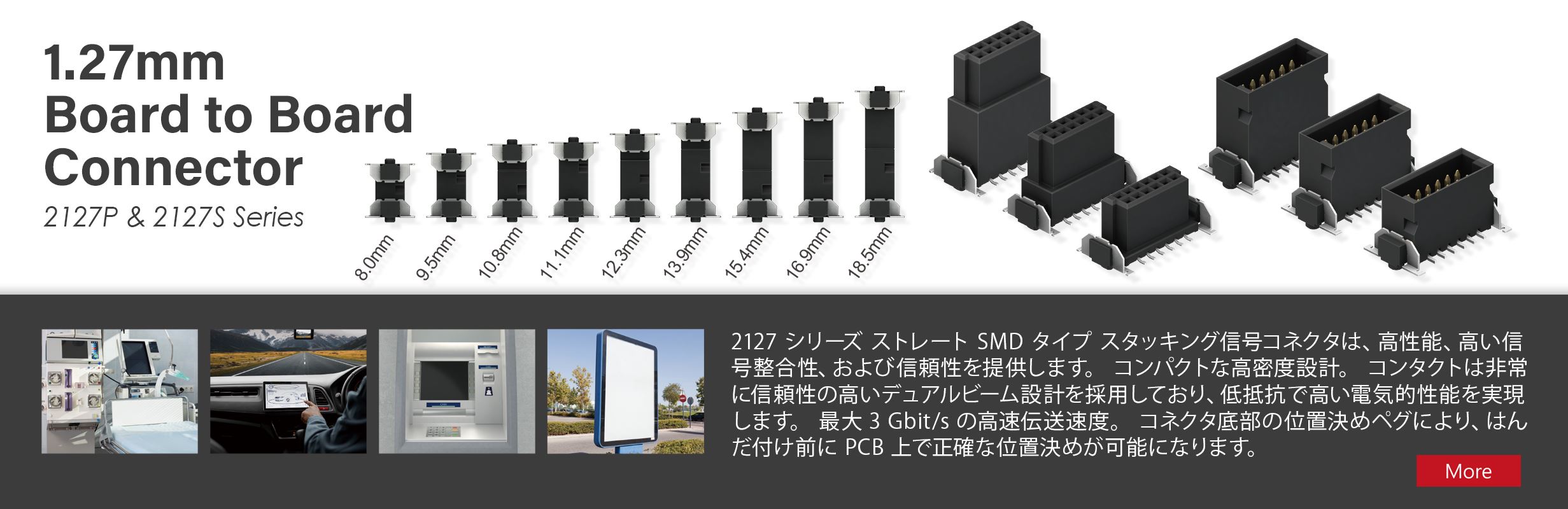 B to B  1.27mm 2127 Series