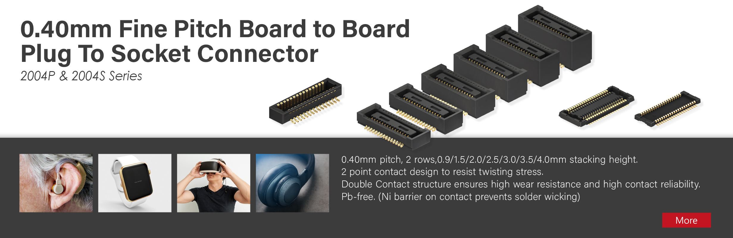 0.40mm Fine Pitch Board to Board Plug To Socket
