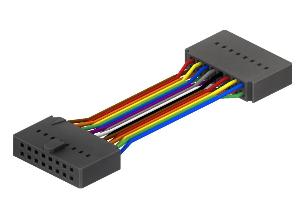 2.54mm Housing Double Rows MultiColor Flat Cable Assembly FCA